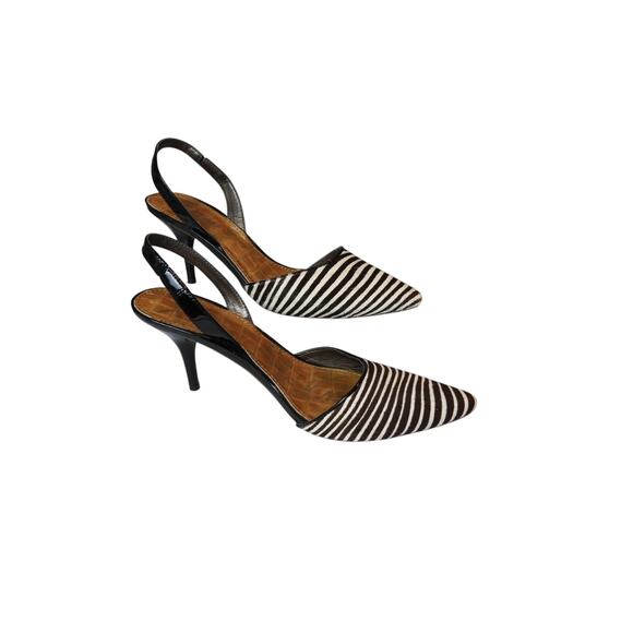 Sam Edelman "Orly" Calf-Hair Zebra Slingbacks size 8.5 - Picture 3 of 8